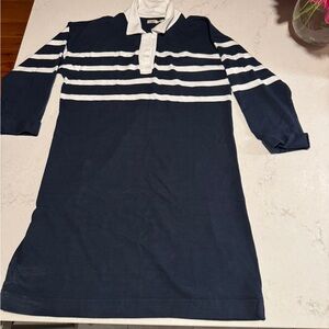 Faherty Midnight Blue and Ivory casual dress.